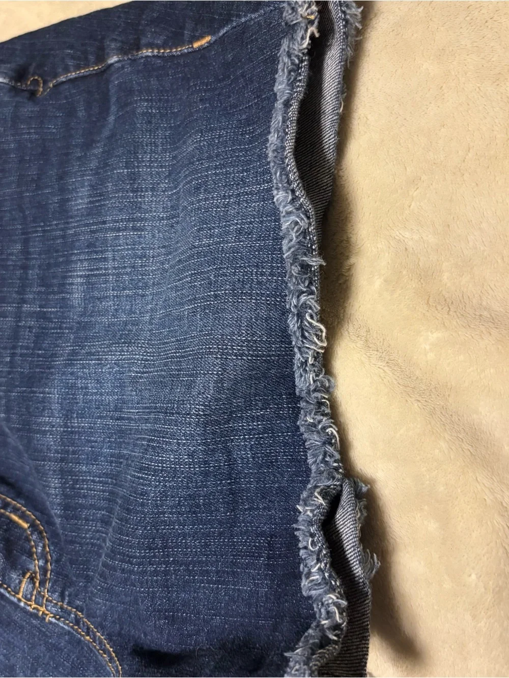 torrid Dark Blue Denim Frayed Hem Cutoff Shorts